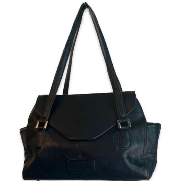 Tignanello Black Leather Pebbled Shoulder Bag Women’s Handbag - Picture 2 of 9